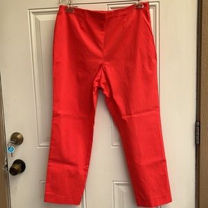 Valerie Stevens Petites Stretch Pants, size 14P. Orange color, Gently Worn